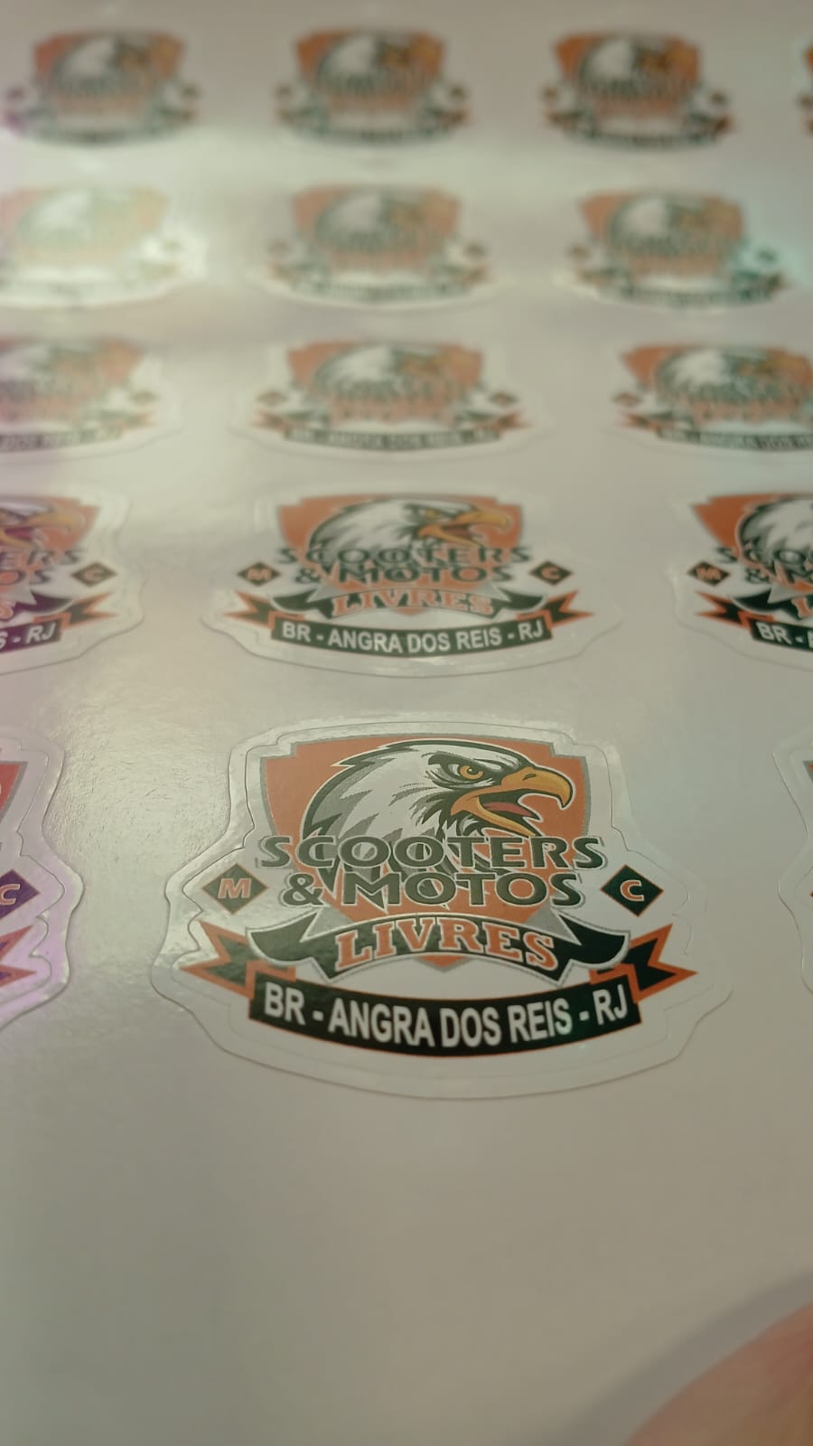 Adesivos impressos para clube de scooters e motos