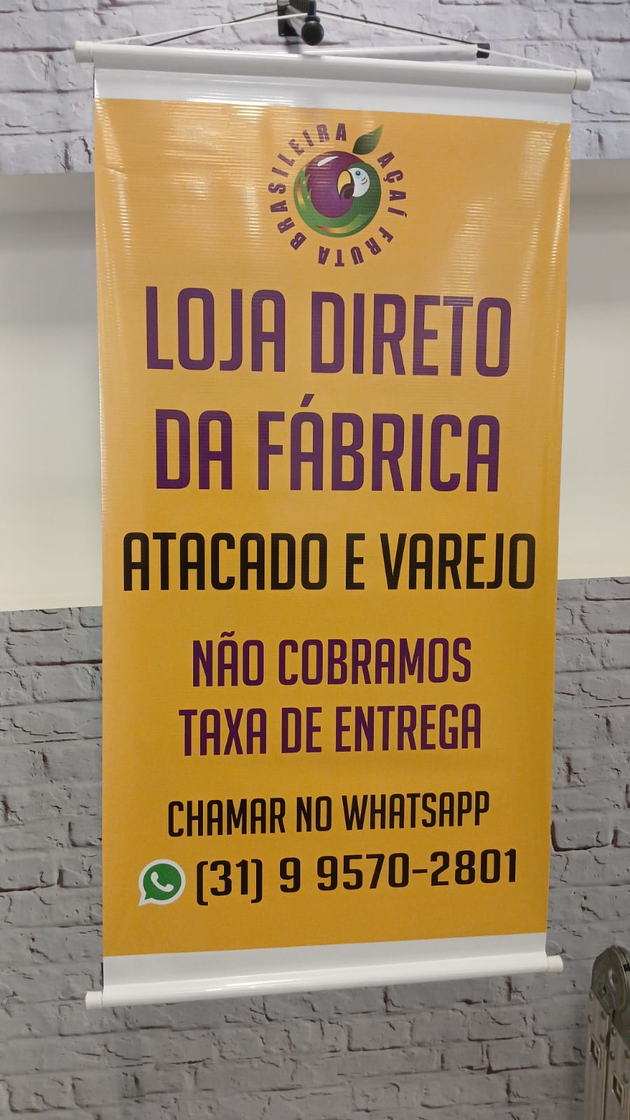 Banner em lona para loja de açaí
